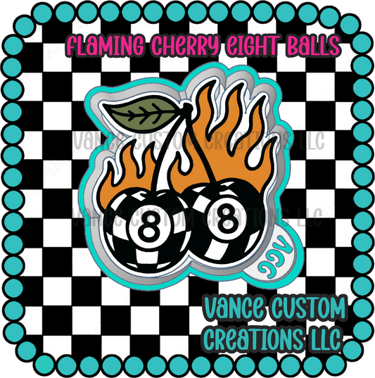 Flaming Cherry Eight Balls Freshie Mold