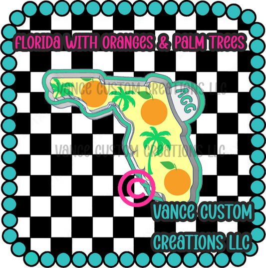 Florida with Oranges & Palm Trees Freshie Mold