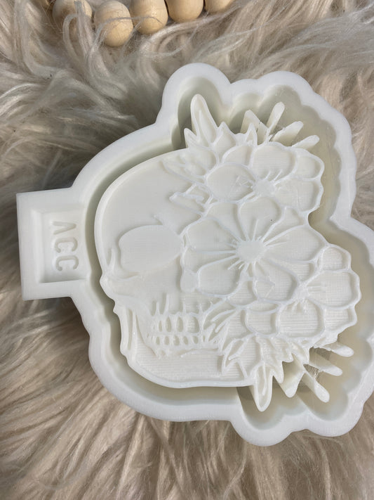 Flowered Skull Freshie Mold