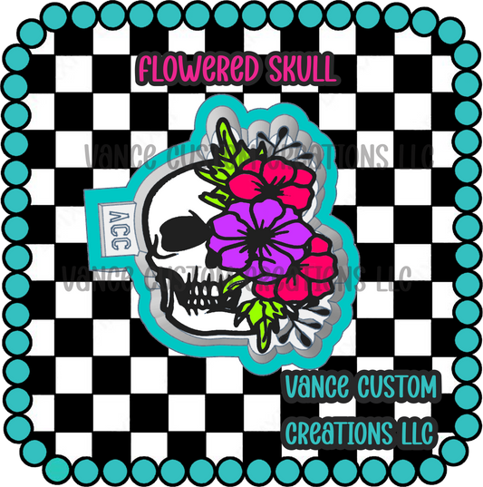 Flowered Skull Freshie Mold