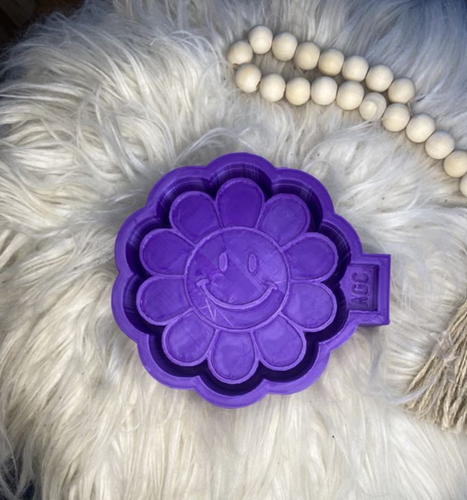 Flowered Smiley Face Freshie Mold