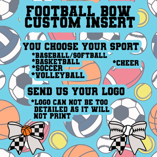 Football Bow Freshie Mold Custom Insert