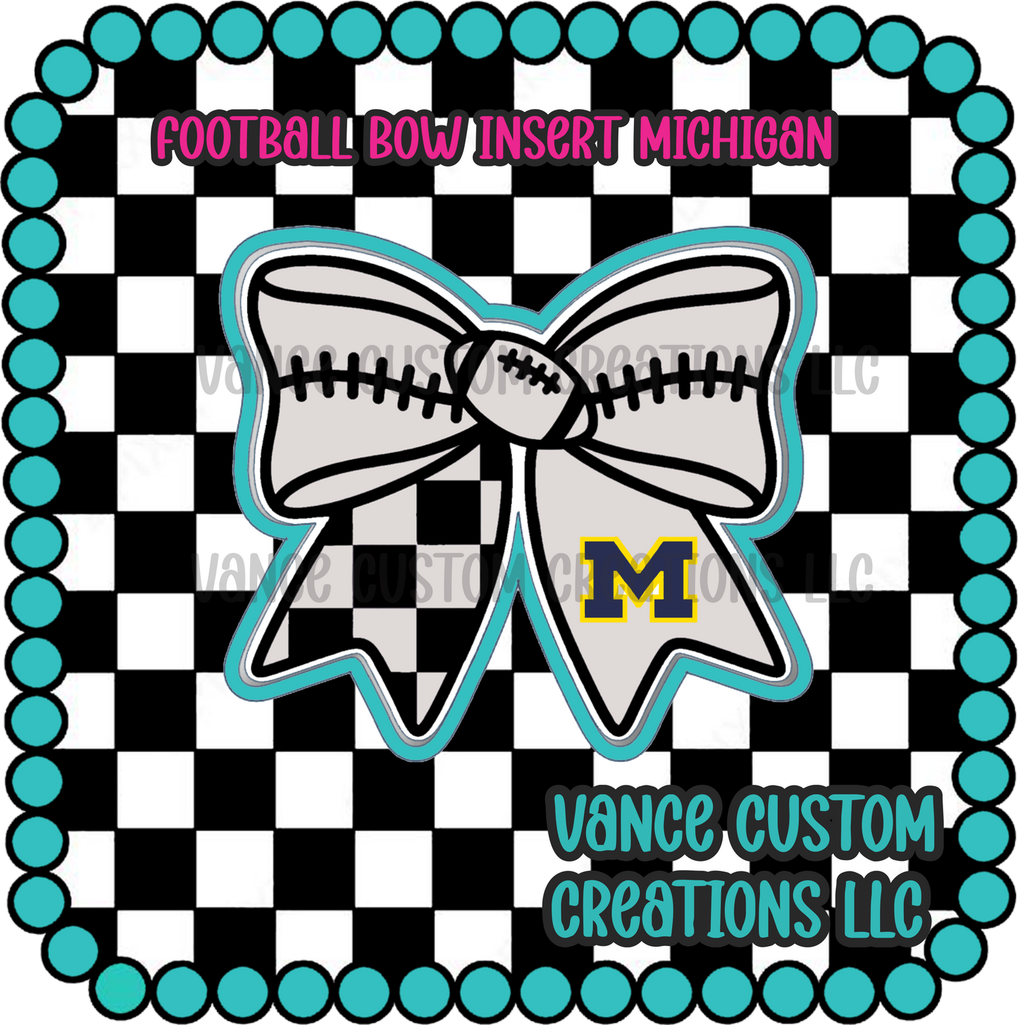 Football Bow Freshie Mold Inserts