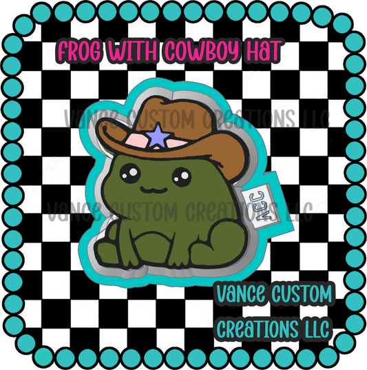 Frog with Cowboy Hat Freshie Mold