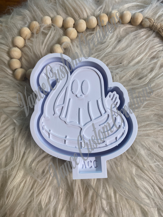 Ghost on a Flamingo Freshie Mold