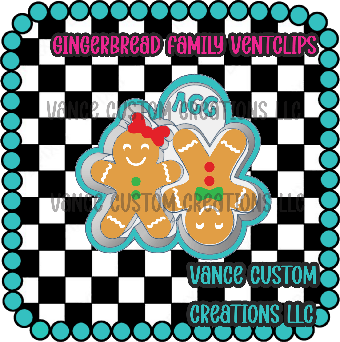 Gingerbread Family Ventclips Freshie Mold