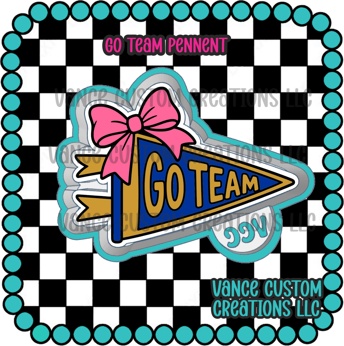 Go Team Pennant Freshie Mold