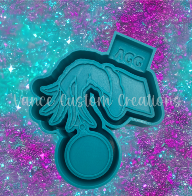 Green Man Hand Freshie Mold