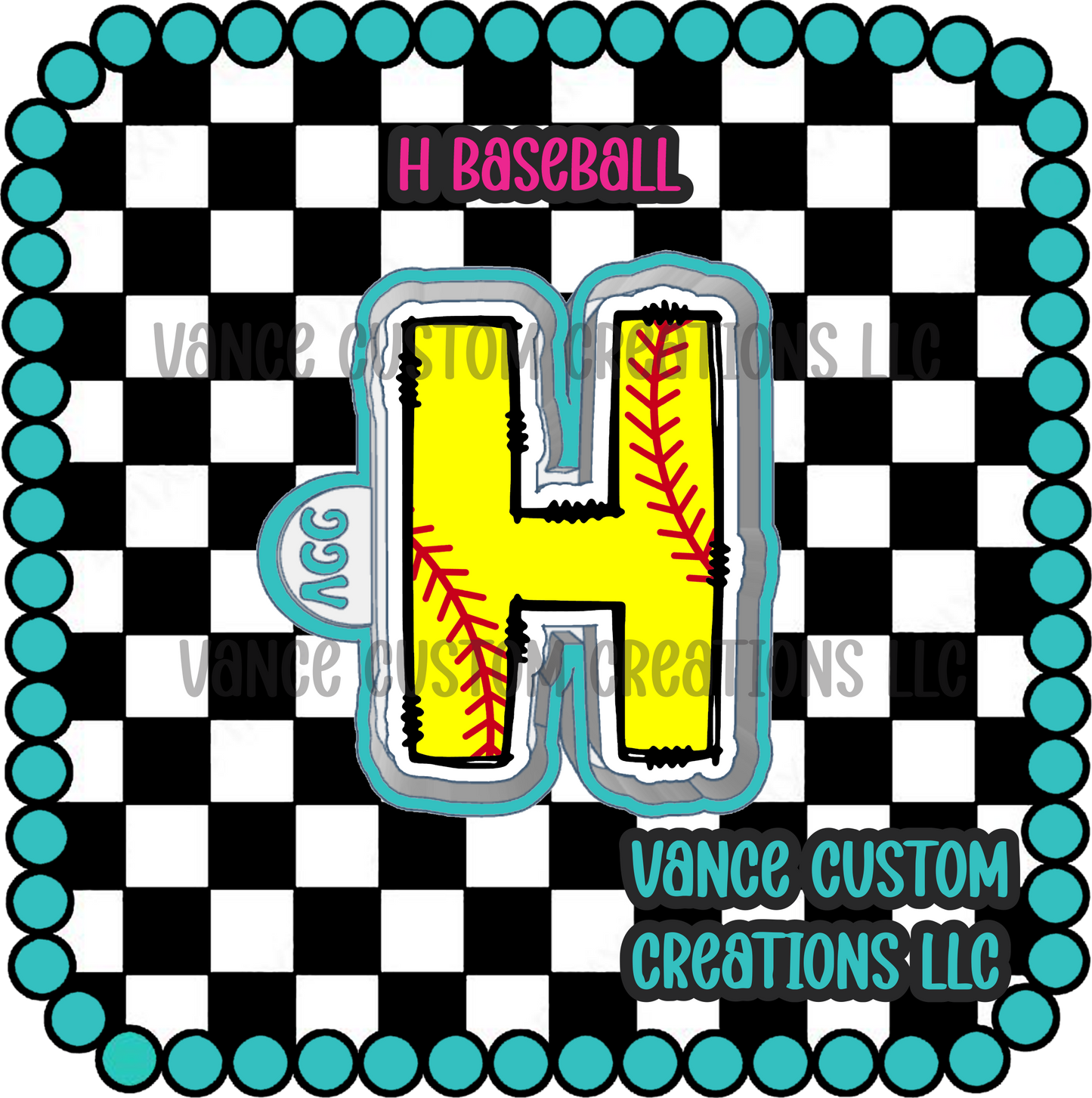 H Baseball Freshie Mold