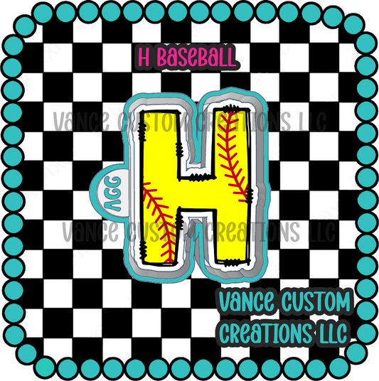 H Baseball Freshie Mold