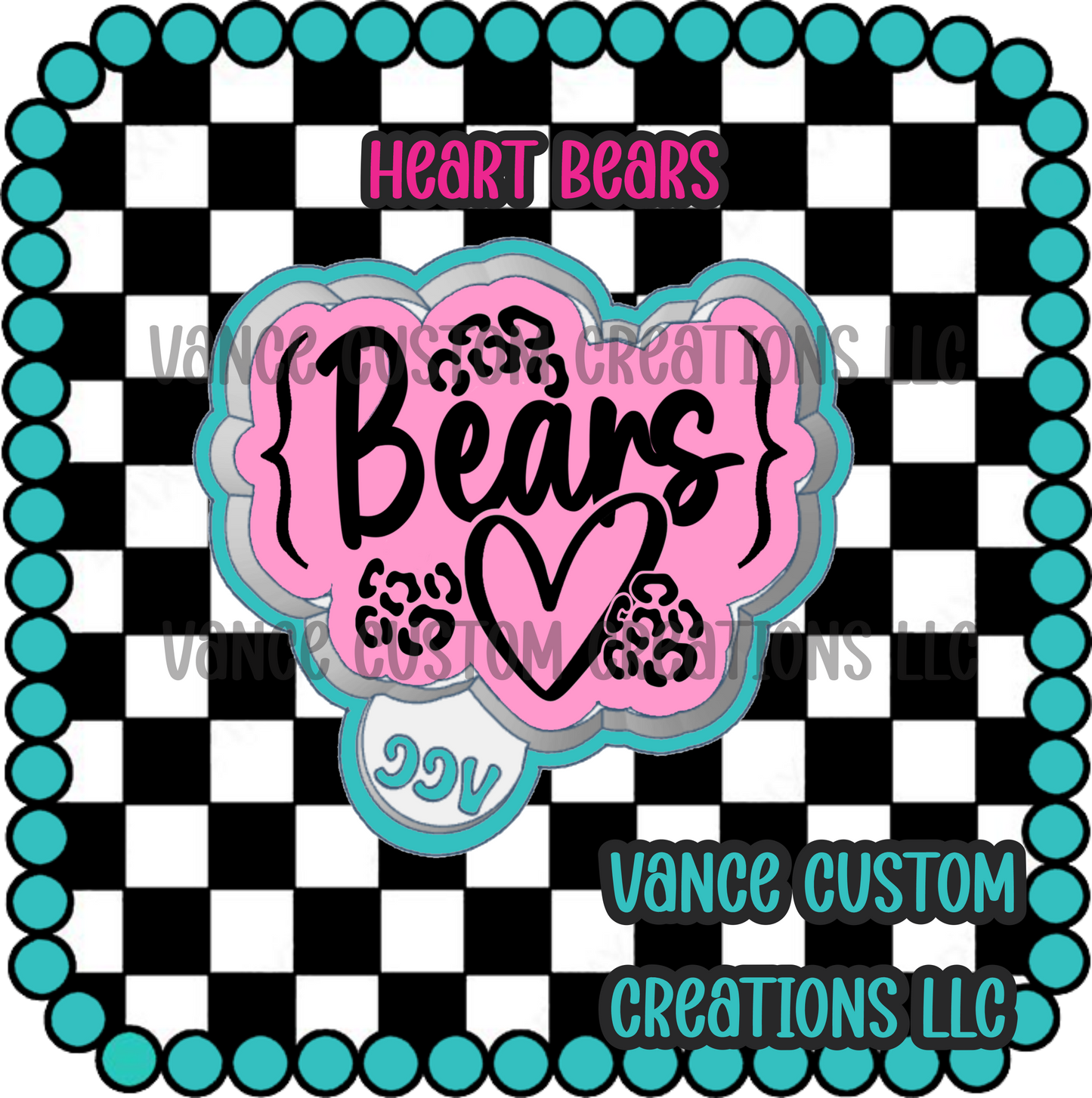 Heart Bears Freshie Mold