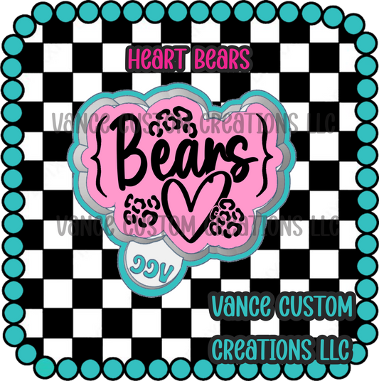 Heart Bears Freshie Mold