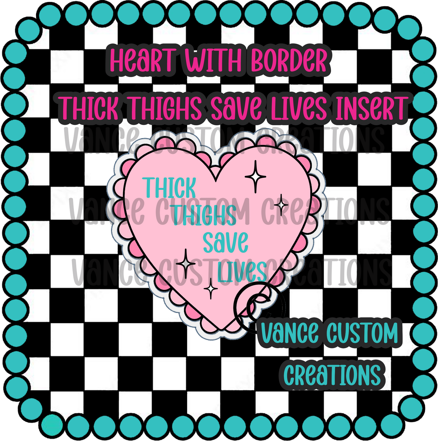 Heart with Border Freshie Mold Inserts