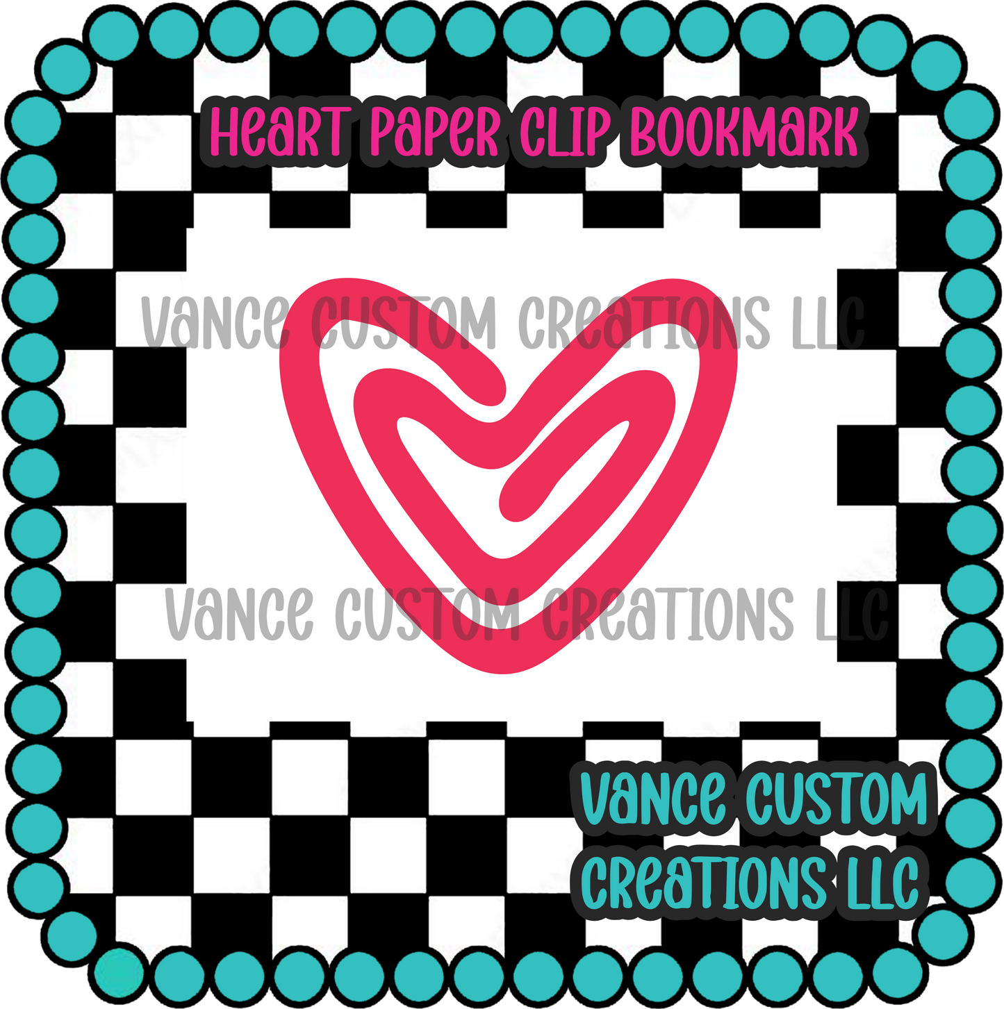 Heart Paper Clip Bookmark Blank