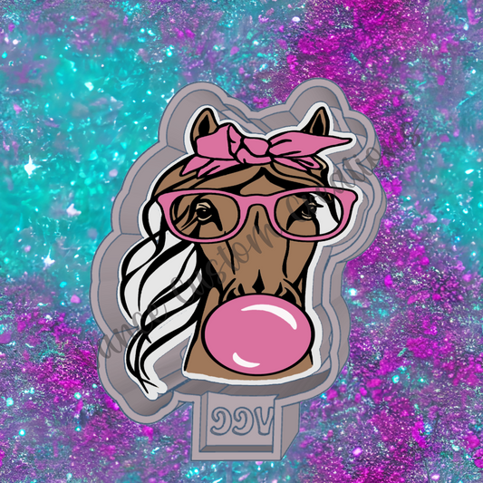 Horse Blowing Bubble Freshie Mold