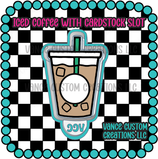 Iced Coffee with Cardstock Slot Freshie Mold