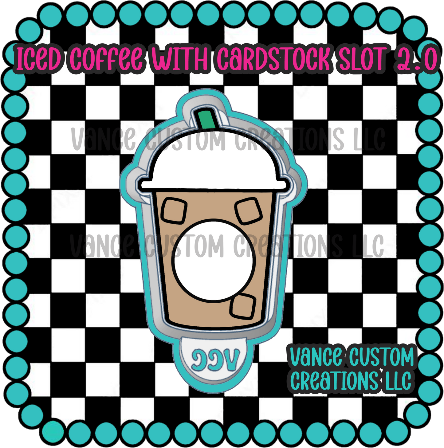 Iced Coffee with Cardstock Slot 2.0 Freshie Mold