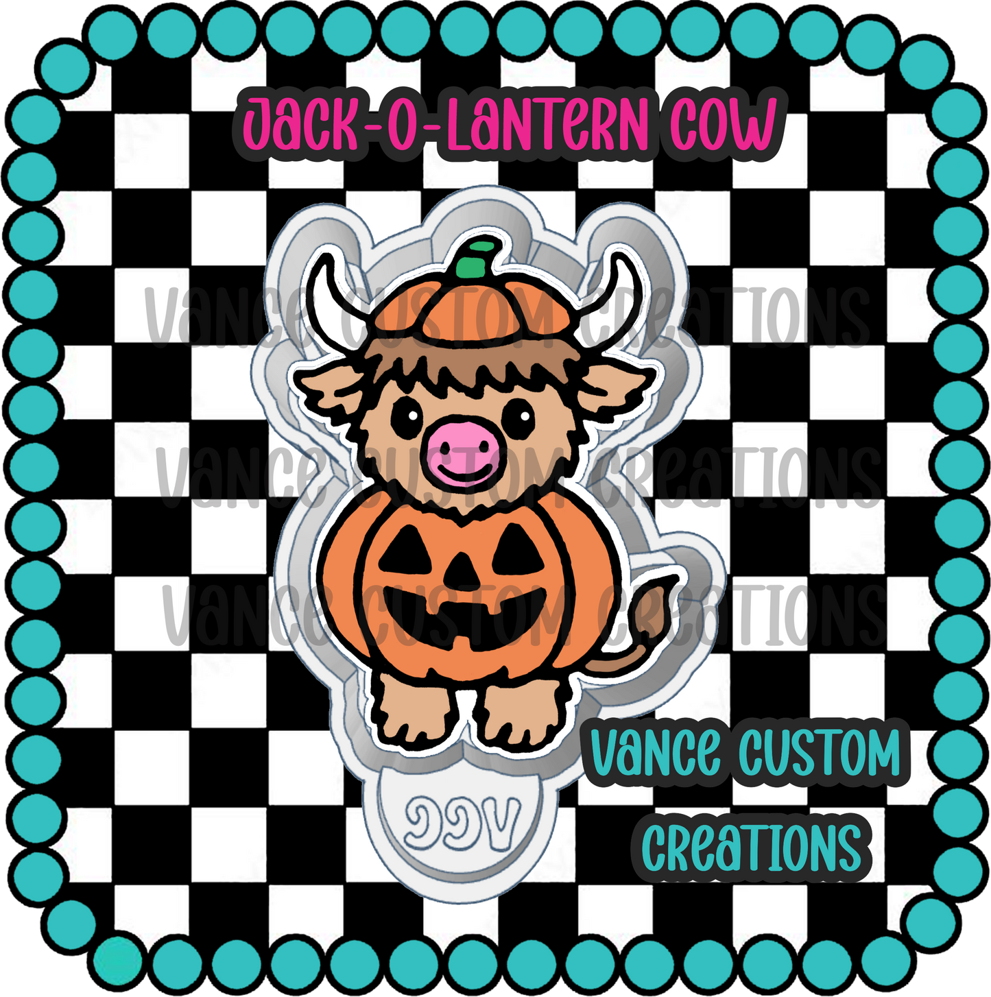 Jack-O-Lantern Cow Freshie Mold