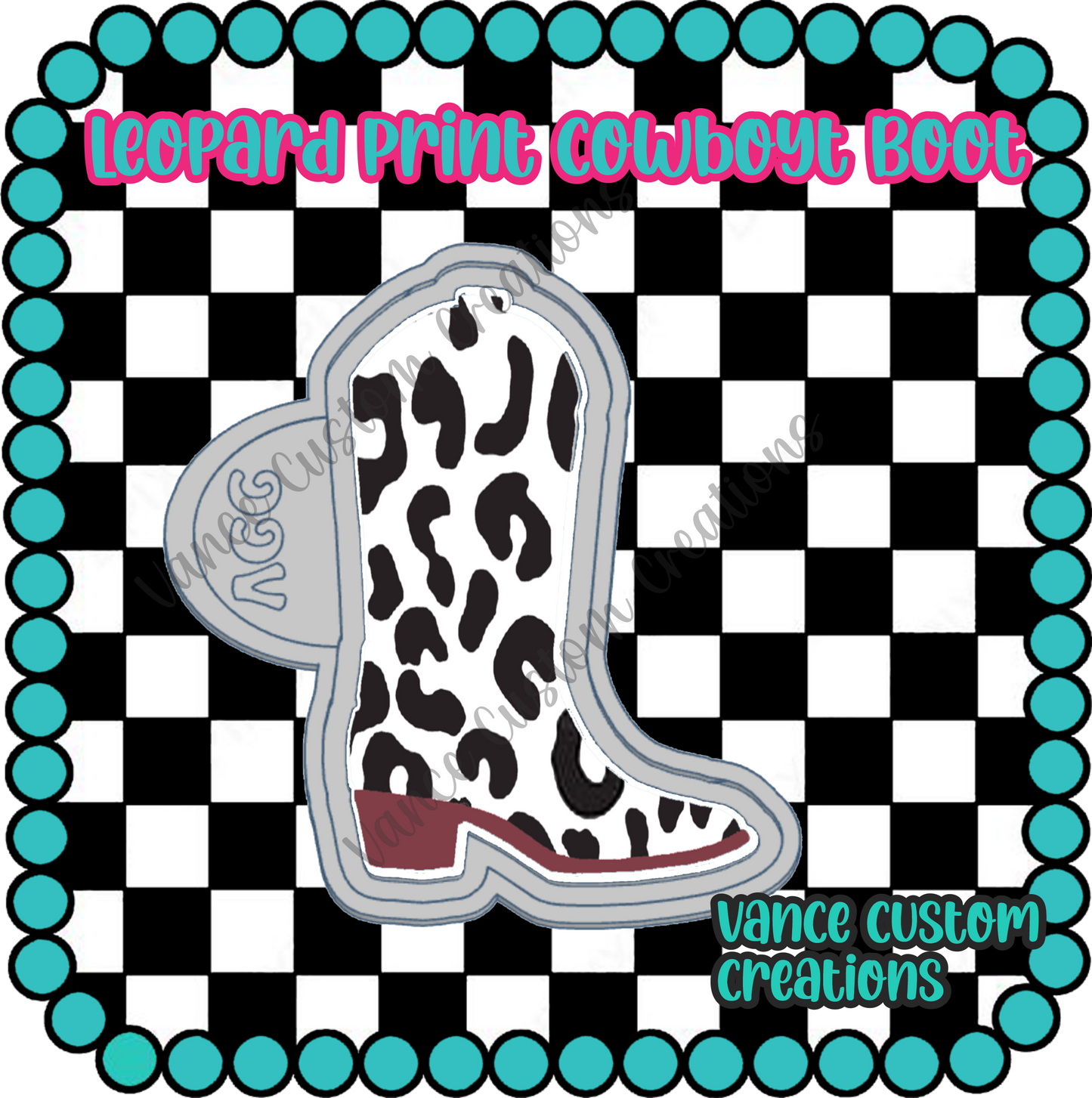 Leopard Cowboy Boot Freshie Mold