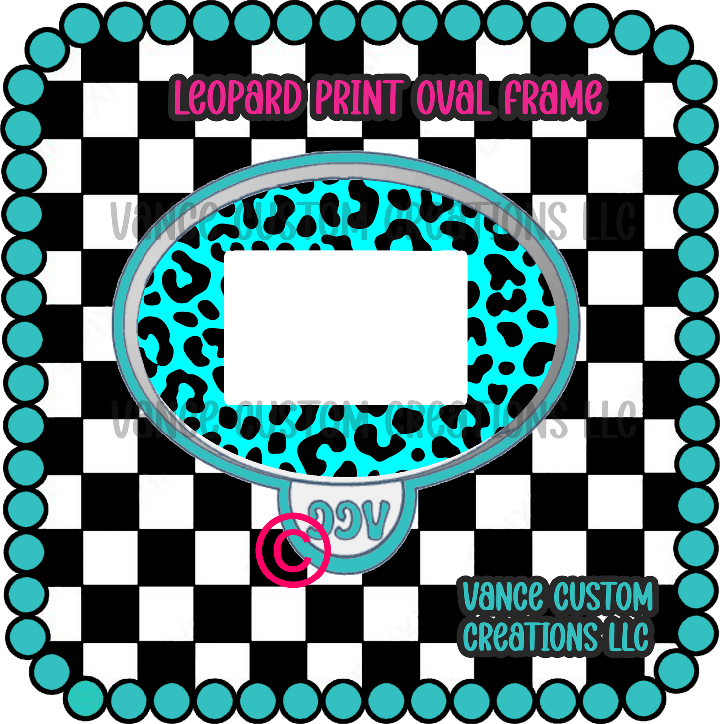Leopard Print Oval Frame Freshie Mold