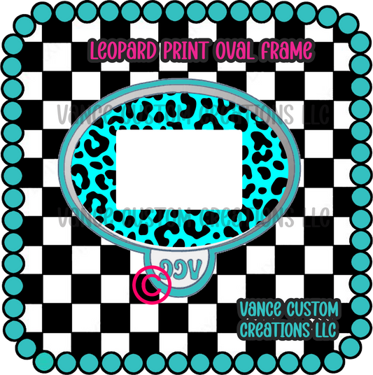 Leopard Print Oval Frame Freshie Mold