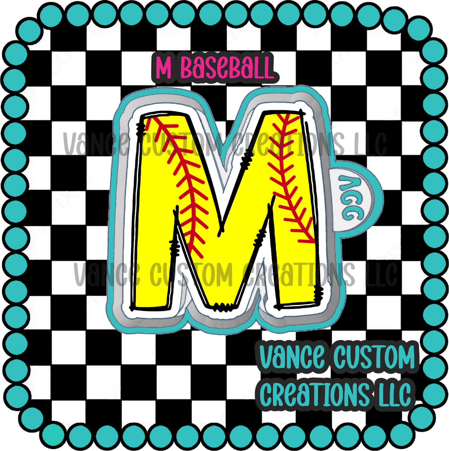 M Baseball Freshie Mold