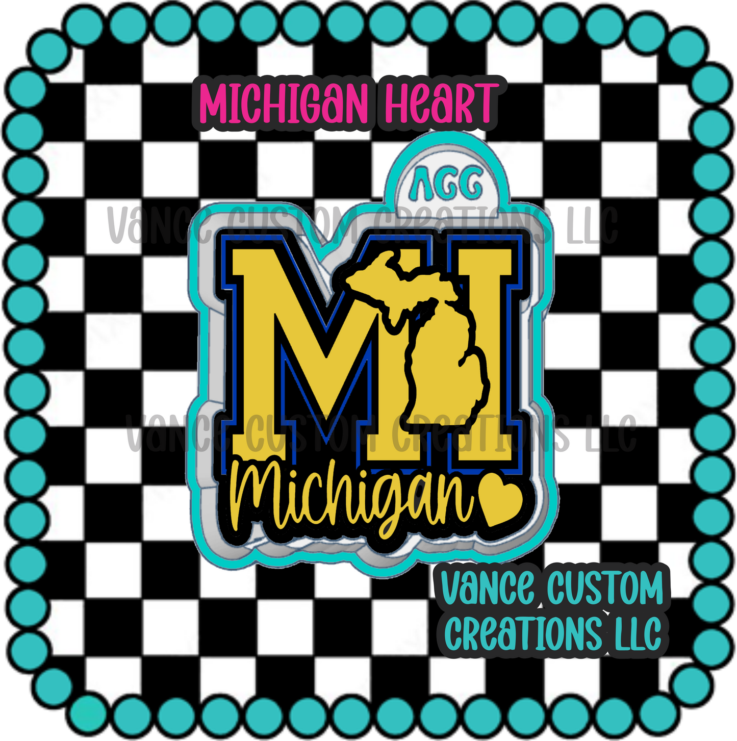 Michigan Heart Freshie Mold