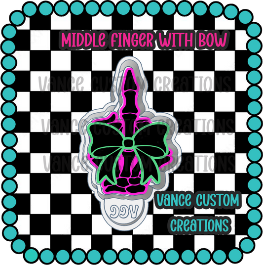 Middle Finger With Bow Freshie Mold