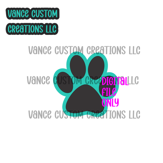 Paw Print Ventclip Cardstock SVG