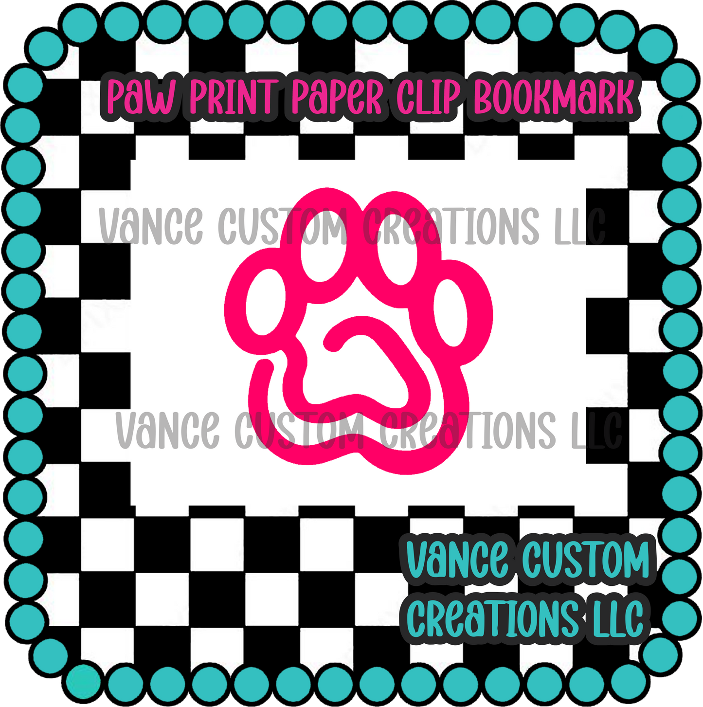 Paw Print Paper Clip Bookmark Blank