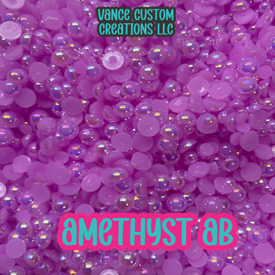 Amethyst AB Flat Back Pearls