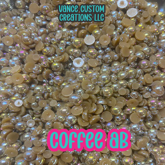Coffee AB Flat Back Pearls