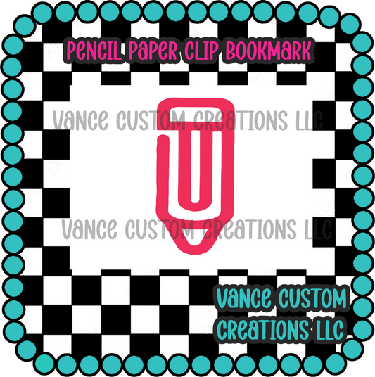 Pencil Paper Clip Bookmark Blank