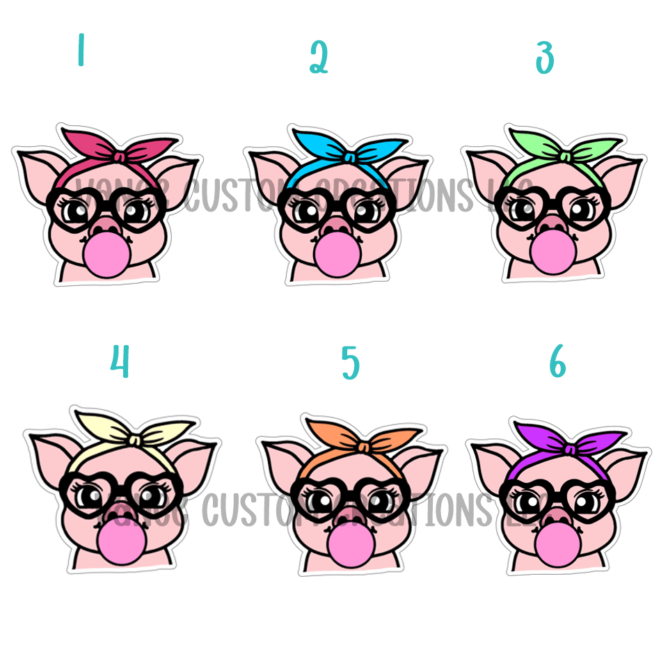 Pig Blowing Bubble Cardstock