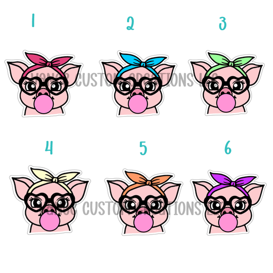 Pig Blowing Bubble Cardstock