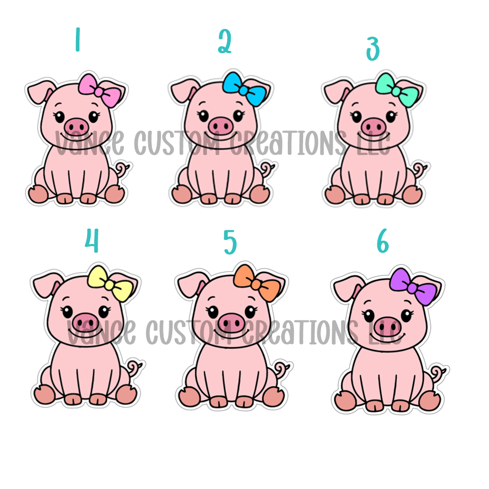 Pig with Bow Cardstock