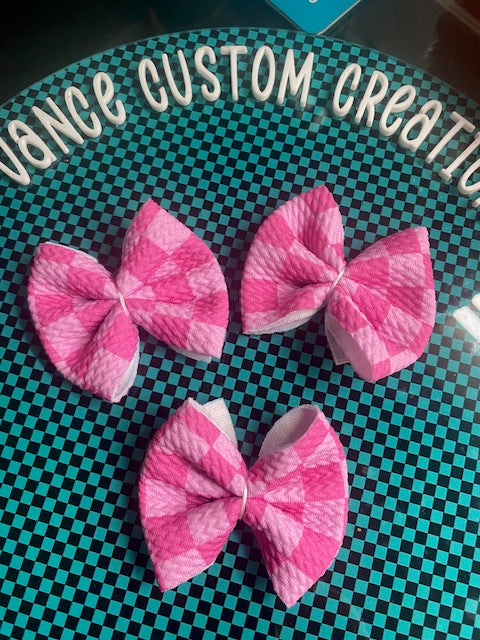 Pink Check Freshie Bow