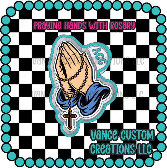 Praying Hands with Rosary Freshie Mold