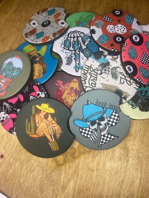Punchy Cowgirl Car Coasters