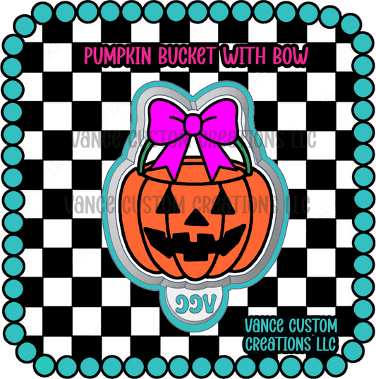 Pumpkin Bucket with Bow Freshie Mold