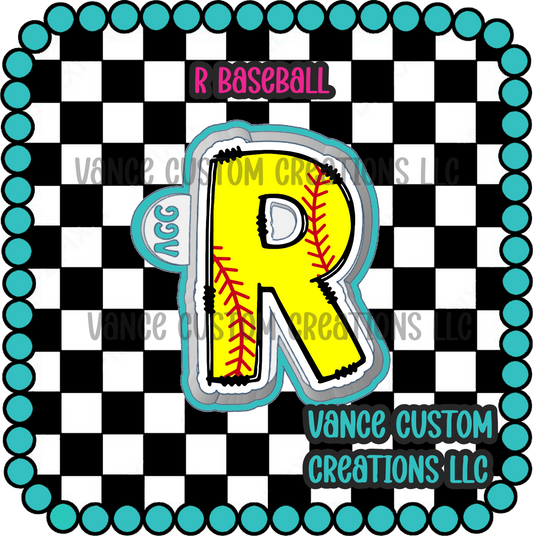 R Baseball Freshie Mold