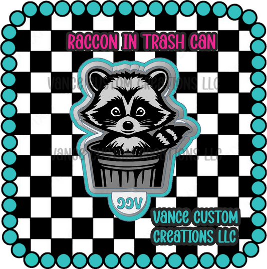 Raccoon in Trash Can Freshie Mold