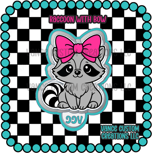 Raccoon with Bow Freshie Mold