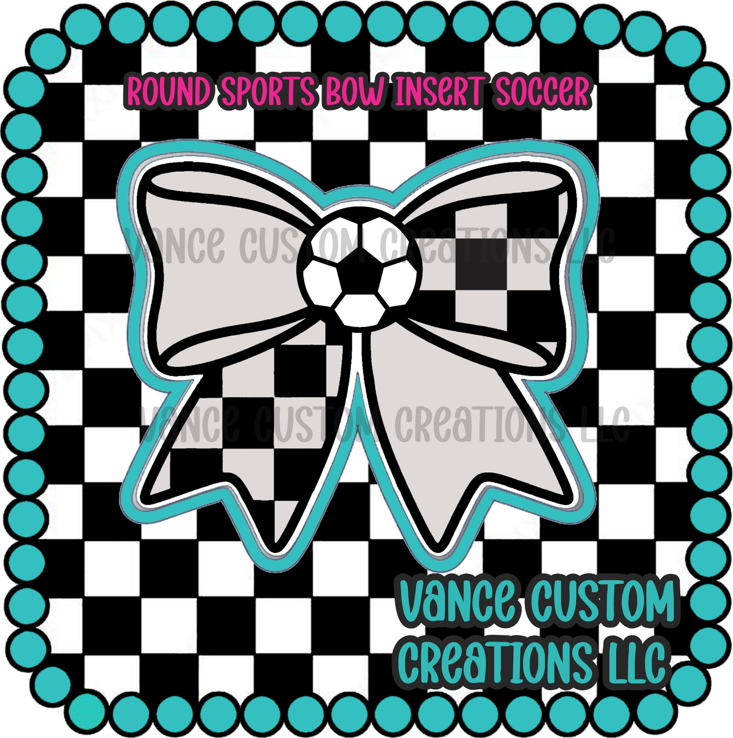 Round Sports Bow Freshie Mold Inserts
