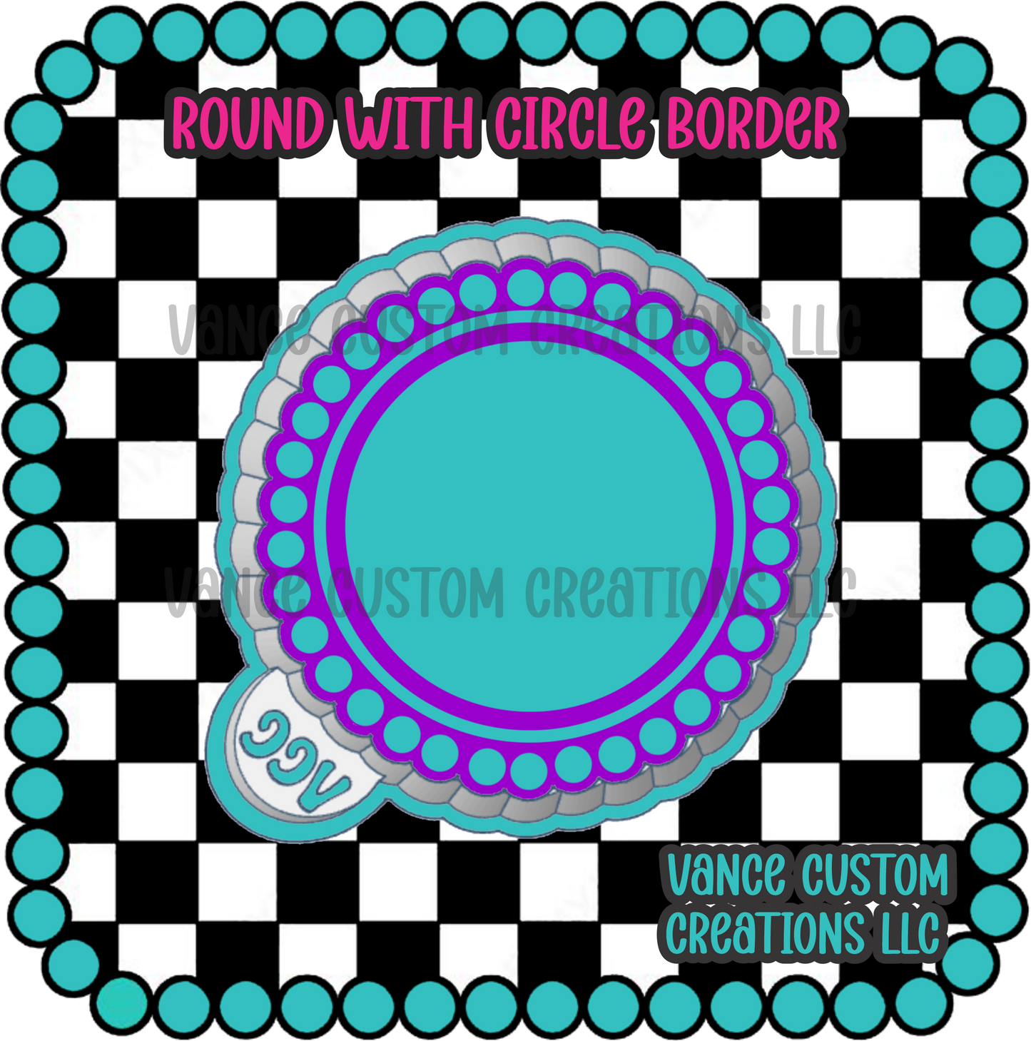 Round with Circle Border Freshie Mold