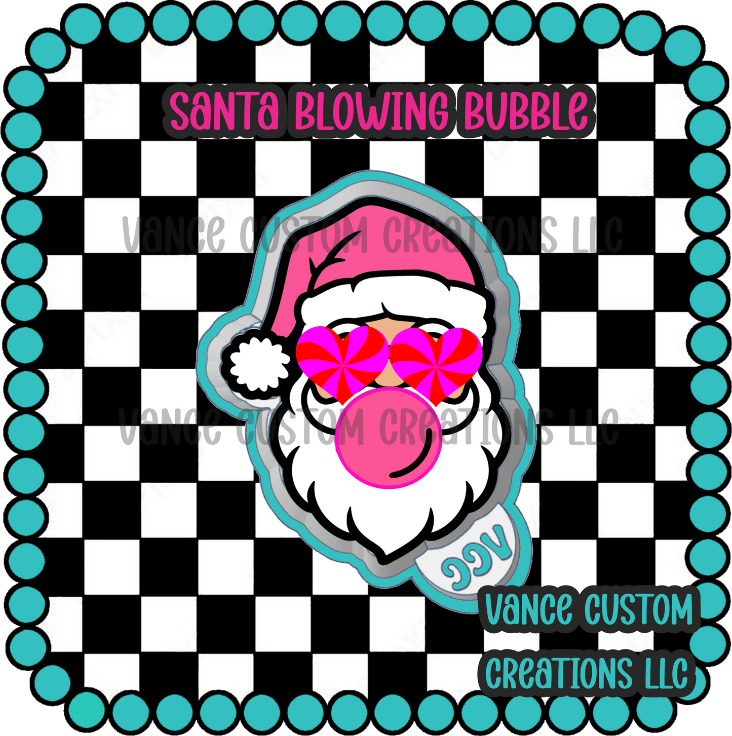 Santa Blowing Bubble Freshie Mold