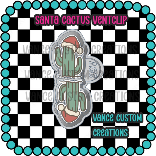 Santa Cactus Ventclips Freshie Mold