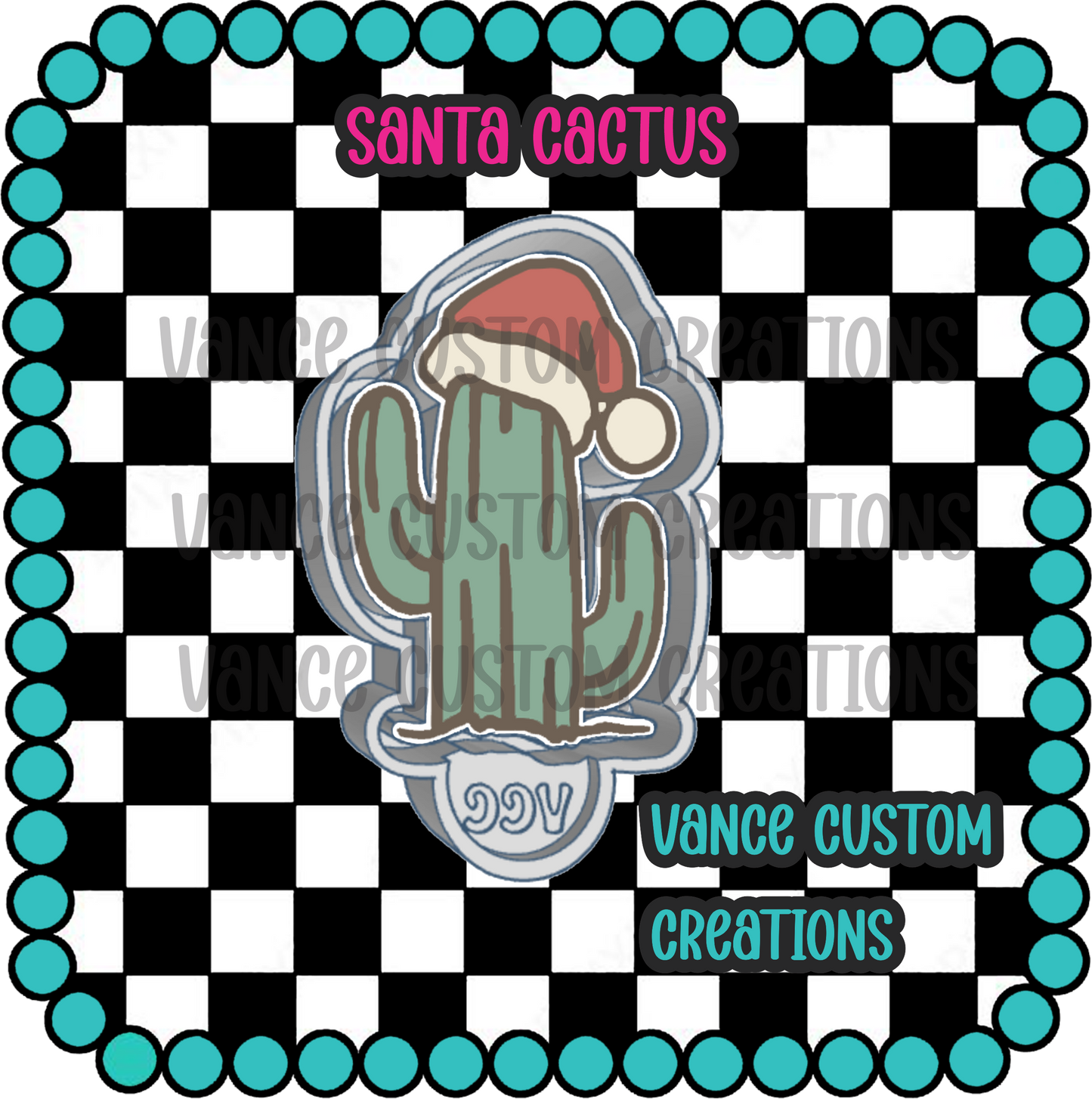 Santa Cactus Freshie Mold