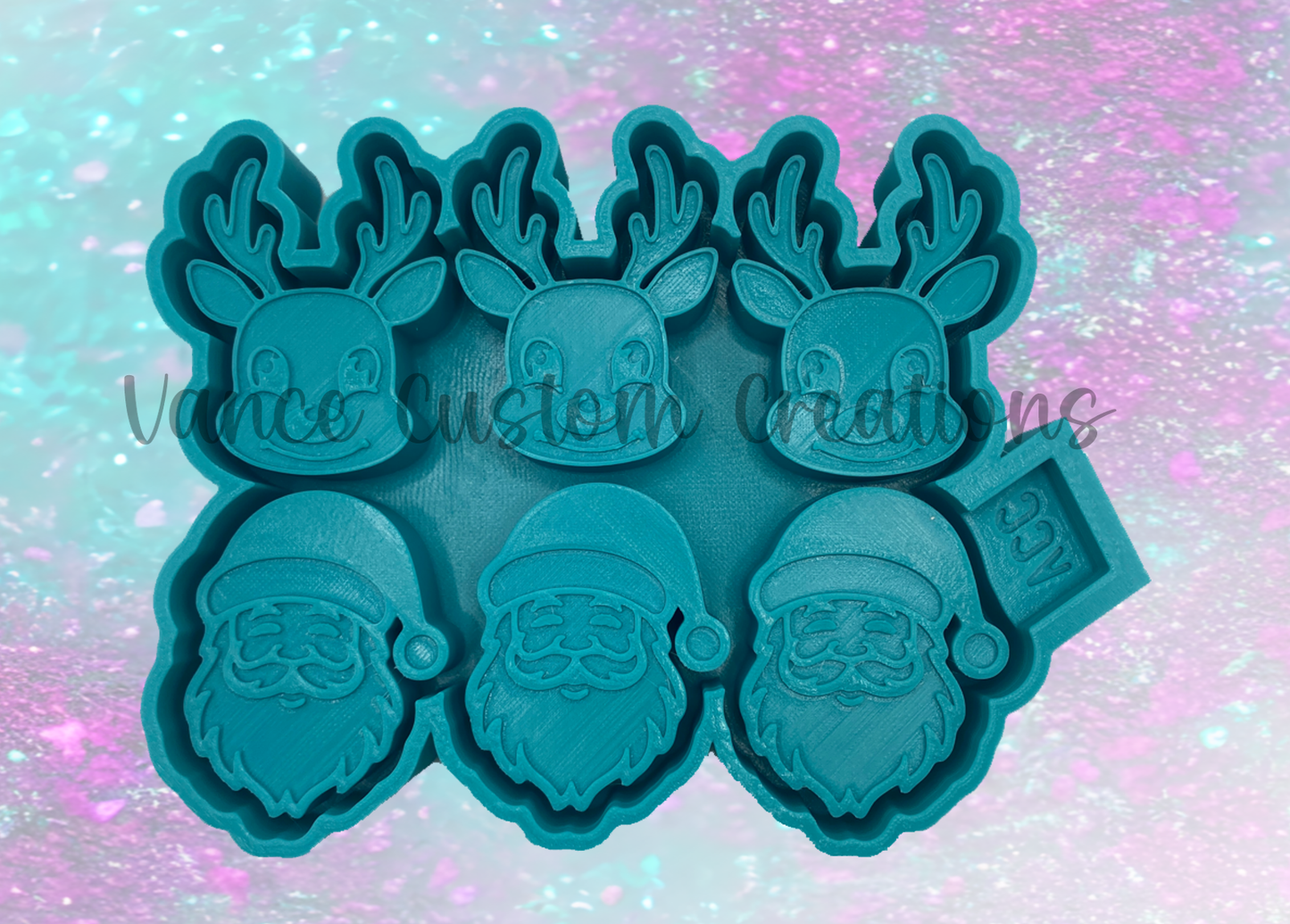 Santa & Reindeer Wax Melt Mold