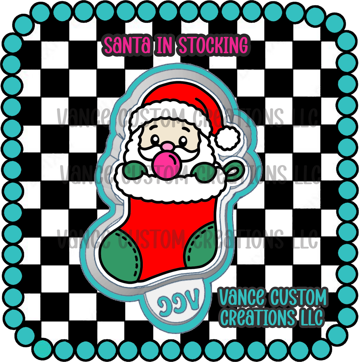Santa in Stocking Freshie Mold